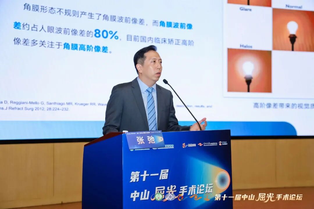 佛山华厦眼科医院张弛教授紧扣临床需求,分享了“善假于器 重现睛彩——像差引导二次增效手术”的睛彩演讲